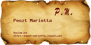 Peszt Marietta névjegykártya